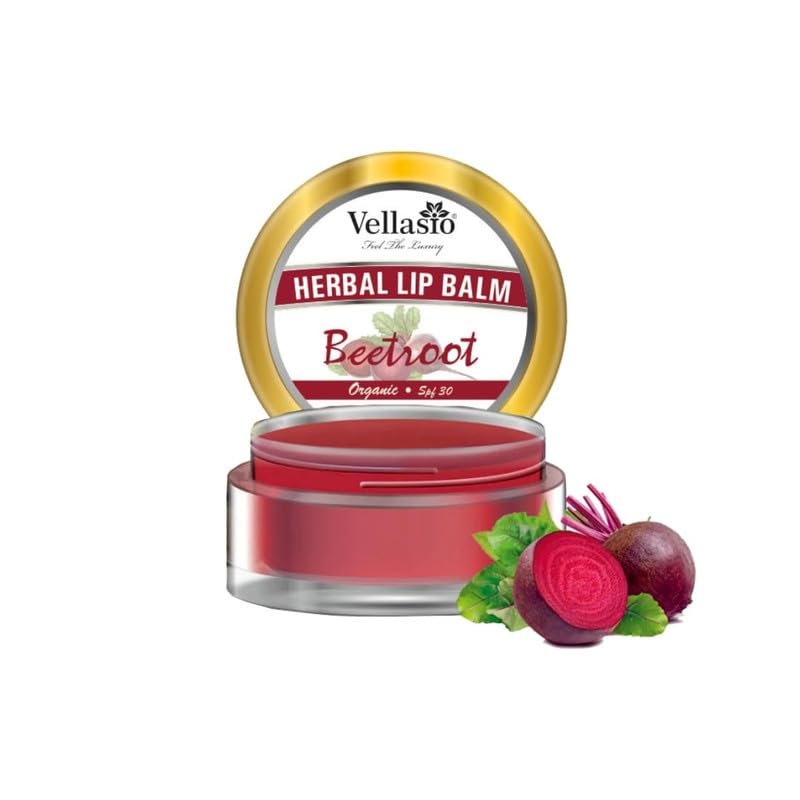 VELLASIO Beetroot Lip Balm For Dark Lips To Lighten With Spf 30, Shea Butter, And Vitamin E Lip Balm Best For Both Women And Men (15Gms), Red - Image 2