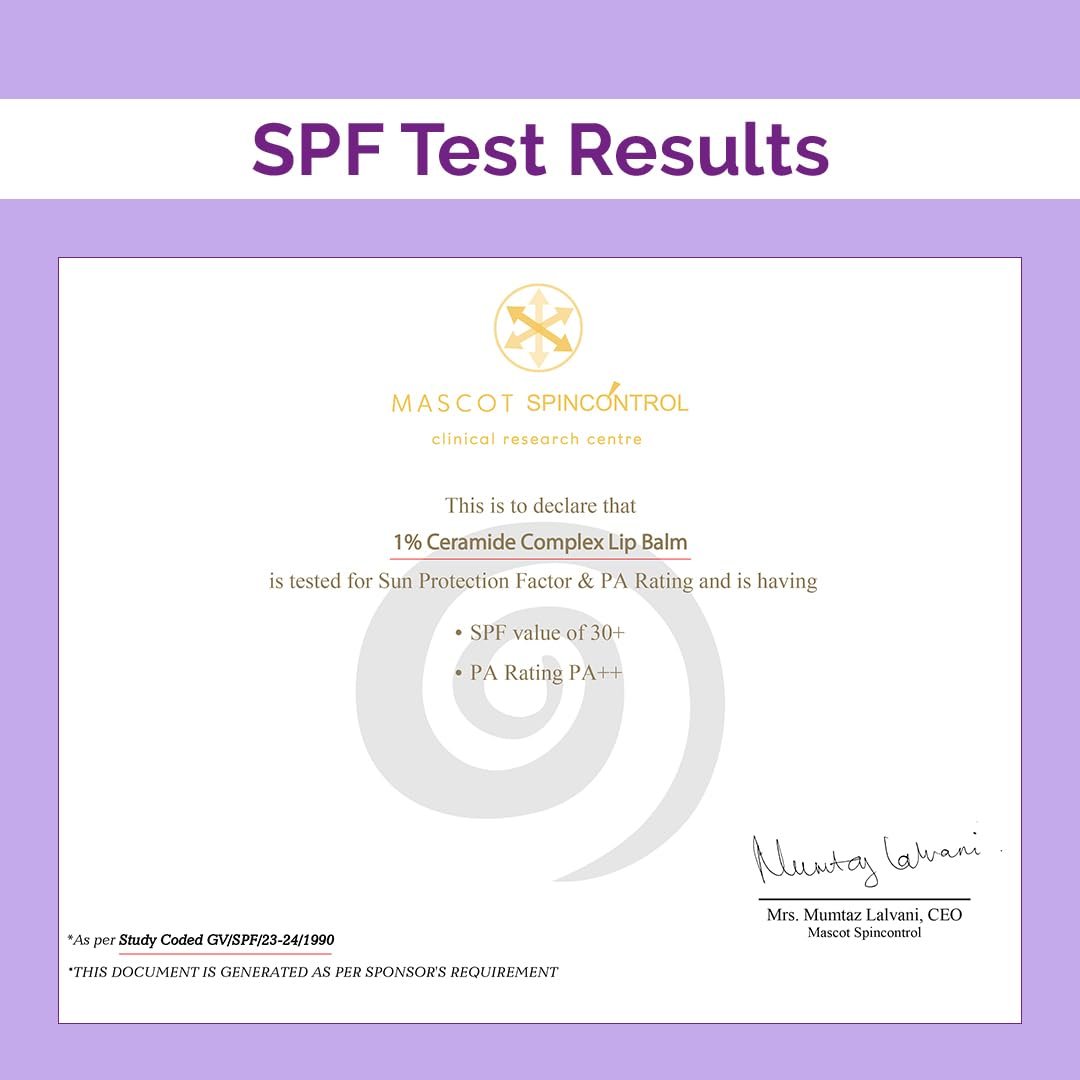 The Derma Co 1% Ceramide Complex Lip Balm with Ceramides & Vitamin E, SPF 30 PA++ for Dry & Chapped Lips - 4g - Image 4