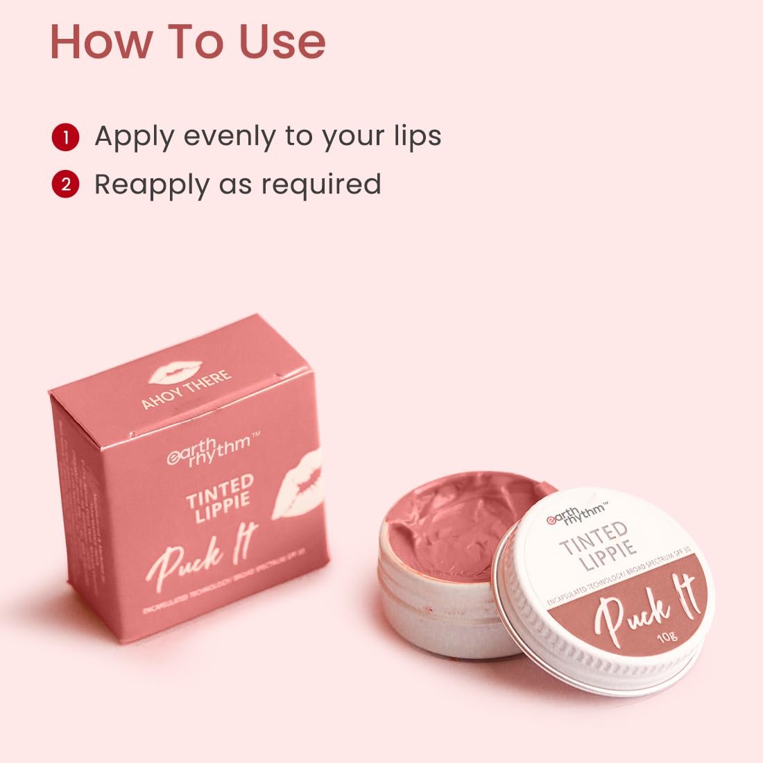 Earth Rhythm Tinted Lip Balm & Cheek Tint with SPF30 - Ahoy There, Nourishes & Hydrates Dry Chapped Lips, Provides UV Protection, with Shea Butter & Almond Oil, Chemical & Paraben free - 10 gm - Image 3