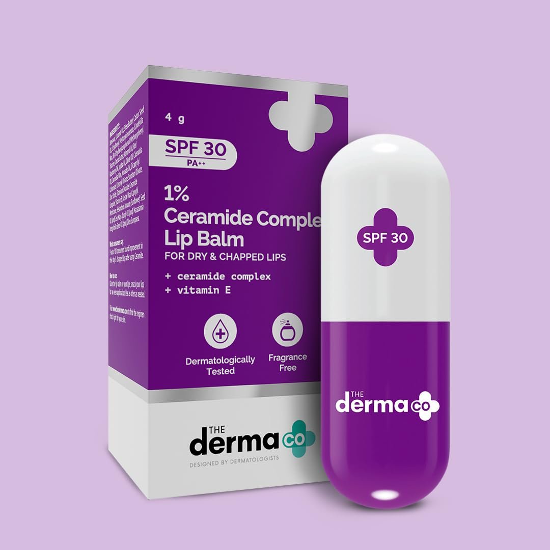 The Derma Co 1% Ceramide Complex Lip Balm with Ceramides & Vitamin E, SPF 30 PA++ for Dry & Chapped Lips - 4g - Image 2