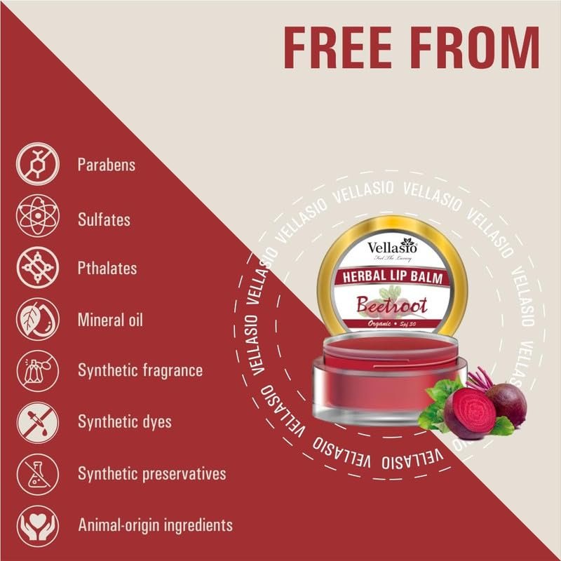 VELLASIO Beetroot Lip Balm For Dark Lips To Lighten With Spf 30, Shea Butter, And Vitamin E Lip Balm Best For Both Women And Men (15Gms), Red - Image 6