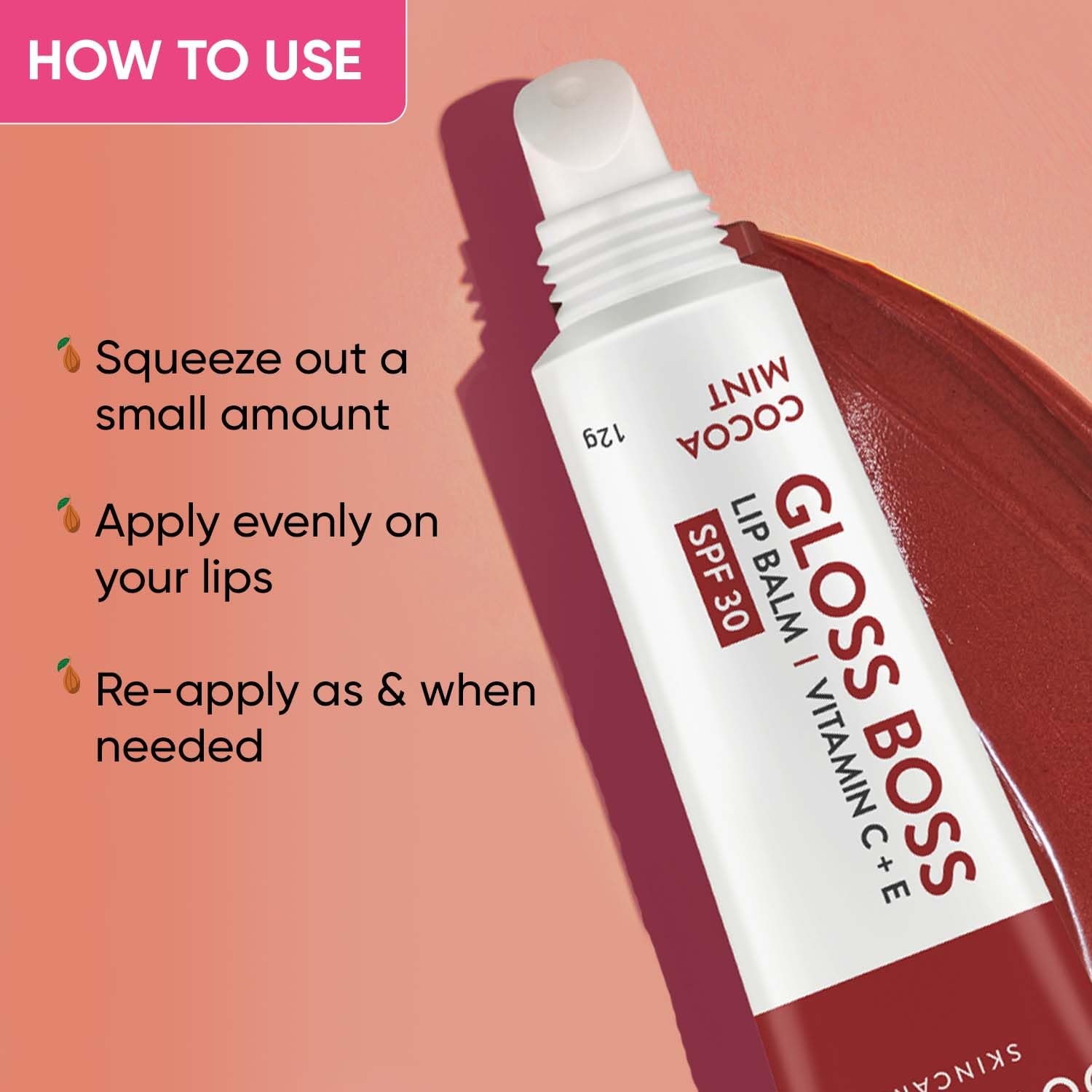 Dot & Key Cocoa Lip Balm with Shea Butter (12gm) for Naturally Glowing and Hydrated Lips | With SPF 30 for Sun Protection + Vitamin C + E | Lipbalm for Dry & Dark Lips | Lip Balm for Women - Image 7