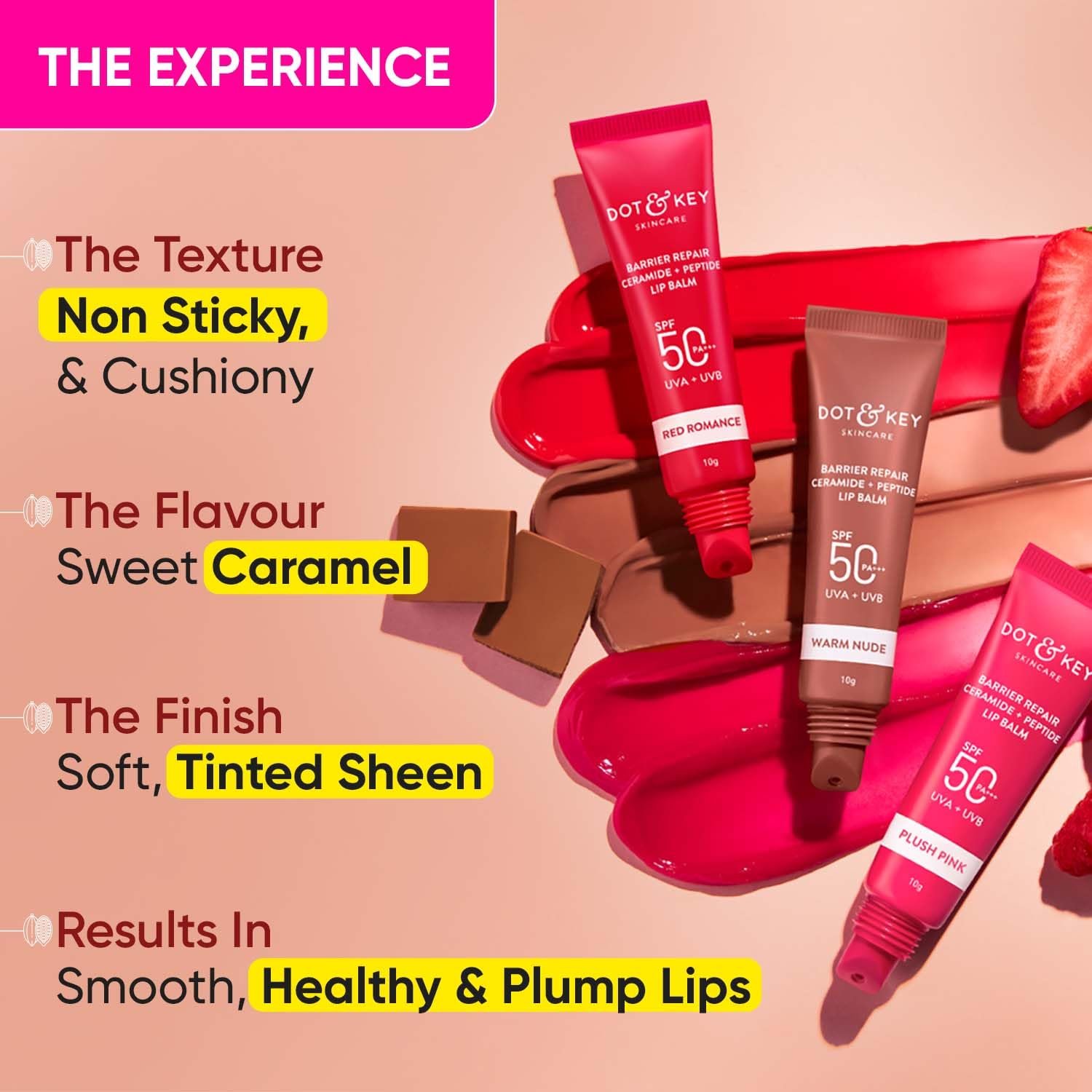 Dot & Key Ceramide & Peptide Barrier Repair Lip Balm Spf 50, Pa+++|Warm Nude, Normal Skin Type|Uva/Uvb Lip Protection|Soft Tinted Lip Moisturizer|Boosts Collagen & Instantly Plumps Lip|Lip Balm|10Gm - Image 5