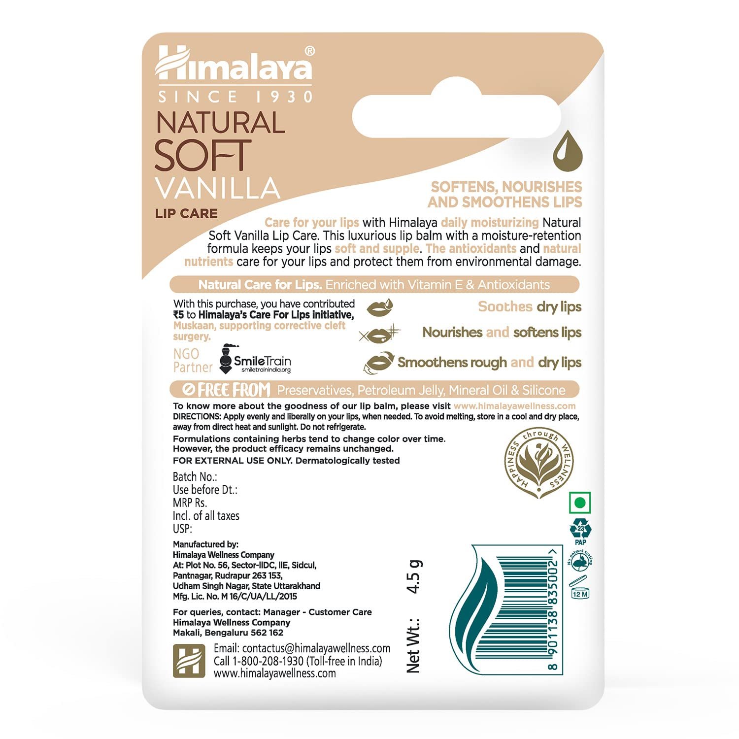 Himalaya Natural Soft Vanilla Lip Balm Care, 4.5g - Image 7