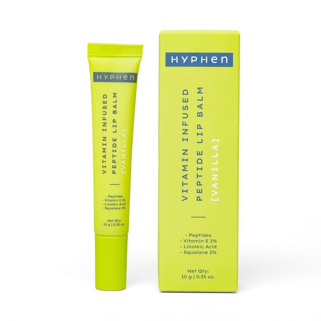 Hyphen - Vitamin Infused Peptide Lip Balm - Vanilla for Dry & Chapped Lips | Hydrating & Moisturizing Lip Balm for Men & Women | Smoothen Lips & Repair Moisture Barrier | Hyphen | Hyphen Products | Vegan, SLS & Parabens Free | 10 gm