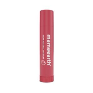 Mamaearth Nourishing Tinted 100% Natural Lip Balm With Vitamin E And Strawberry – 4 G|12-Hour Moisturization|Naturally Red Lips|For Dry&Chapped Lips|Natural Tint|Brightens Lips|Tinted Lip Balm