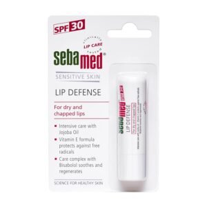 Sebamed Lip Defense Lip balm with SPF 30 + Vit E | Regenerates dry, chapped lips quickly & effectively | Intensive care with Vit E, Jojoba Oil & Chamomile |Dermatologically & clinically tested | For Men & Women | Free from Mineral Oil, Parabens l 4.8 gm