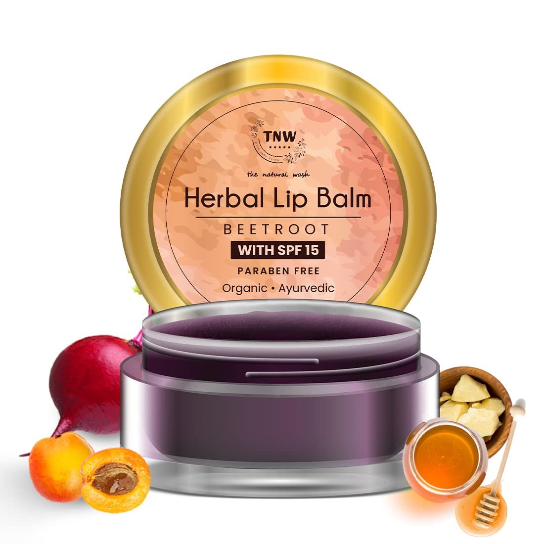 TNW-THE NATURAL WASH Herbal Beetroot Lip Balm For Dry Damaged and Chapped Lip - 5gm | Enriched with Cocoa Butter, Shea Butter & Essential Oils | Lip Balm with SPF 15 | For Nourish & Moisturize Lips | For Women & Men