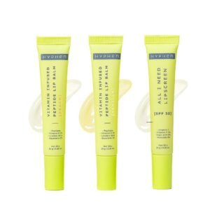 Hyphen Lip care combo for Dry & Chapped Lips | Vanila Lip Balm, Peach Lip Balm & SPF 30 Lip Screen Value Pack of 3 | Hydrating & Moisturizing Lip Balm for Men & Women