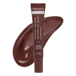 Hyphen Vitamin-Infused Peptide Tinted Lip Balm – Vintage | 24 Hrs Moisturization | Hydrates, Plumps & Repairs Moisture Barrier | Lip Balm for Women| Vegan &Paraben Free | Plumish Brown Shade – 10g